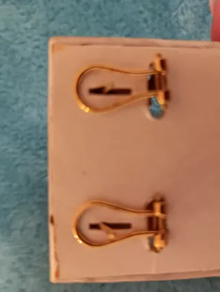 Pendientes Chapado Oro Perla y Esmeralda
