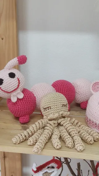 Conjunto Bebé Crochê Polvo e Urso