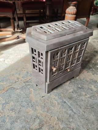 Estufa de leña/carbón metal gris