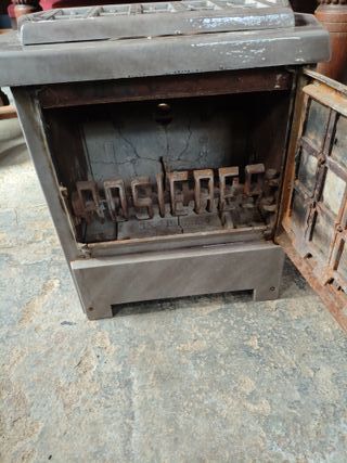 Estufa de leña/carbón metal gris