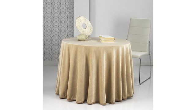 Falda Camilla Beige Terciopelo 90cm