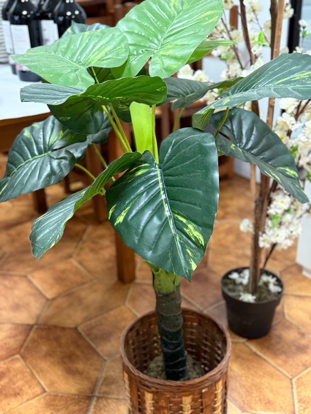 Planta Artificial Decorativa con Cesta Mimbre