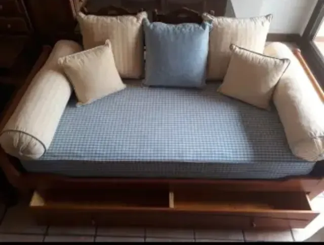 Cama completa madera y tela