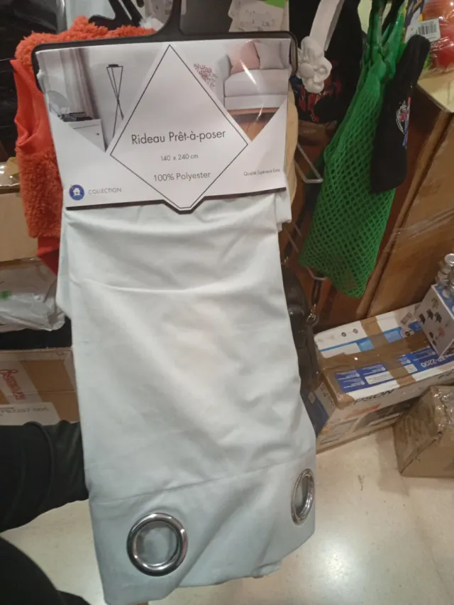 Cortina gris 140x240 cm 100% poliéster