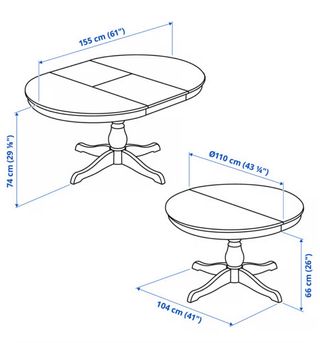 Mesa redonda extensible madera blanca