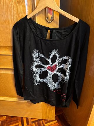 Camiseta Desigual Negra Talla S Mujer