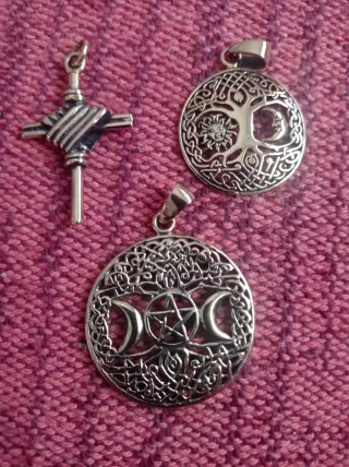 Colgantes Celta Árbol Vida y Triple Luna