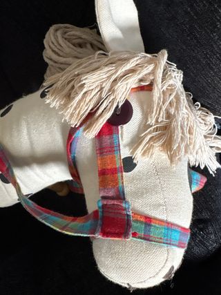 pareja Caballitos de madera con arnés