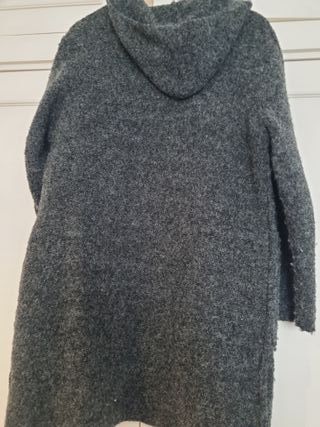 Abrigo lana TM con capucha gris Talla M