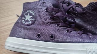 Converse Junior Moradas Plata Talla 34
