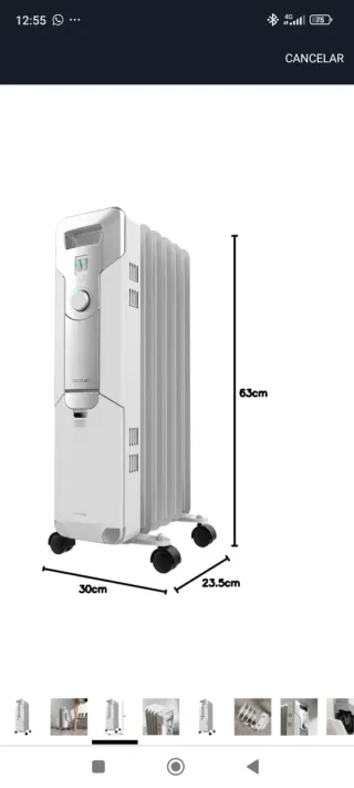 Cecotec Radiador Aceite Blanco