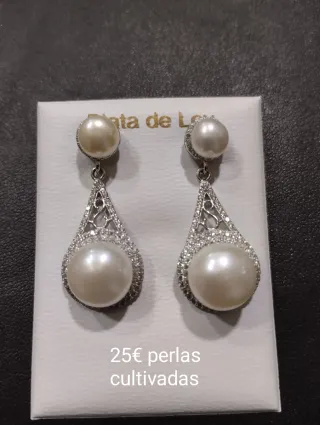 Pendientes Perlas y Circonitas de plata