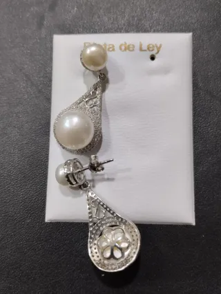 Pendientes Perlas y Circonitas de plata