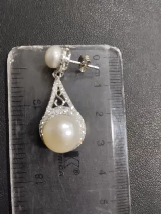 Pendientes Perlas y Circonitas de plata