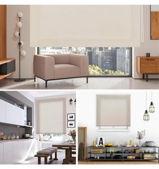 Estor Enrollable Translúcido Liso Marrón Claro