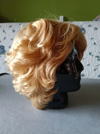 Peluca mujer pelo humano rubio dorado
