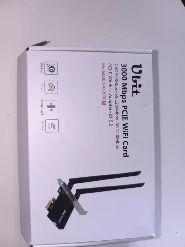 Tarjeta WiFi PCIe Ubit AX3000 + Bluetooth