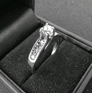Anillo Oro Blanco 18k Diamante