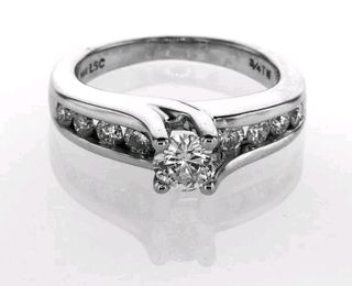 Anillo Oro Blanco 18k Diamante