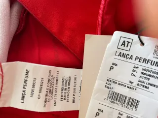 Vestido Lança Perfume Rojo Talla 36 Nuevo