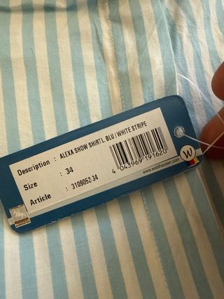 Camisa ELT Rayas Azul/Blanco Talla 34