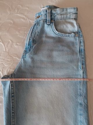 (XS 34) Pantalón azul vaquero vintage Wide Leg