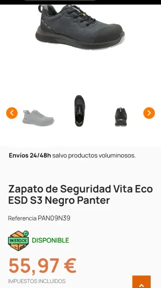 Zapatos seguridad Panter Vita Eco Talla 42