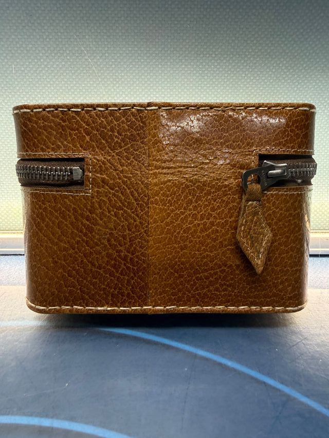 Kit Afeitado Antiguo Marrón Cremallera