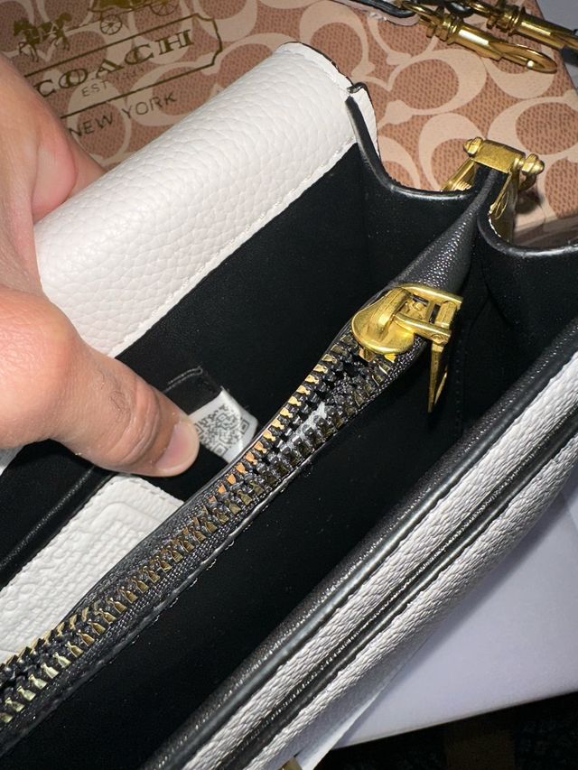 Bolso Coach Tabby 26 Blanco y Dorado