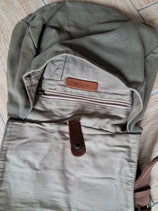 Bolso Replay Lona y Cuero