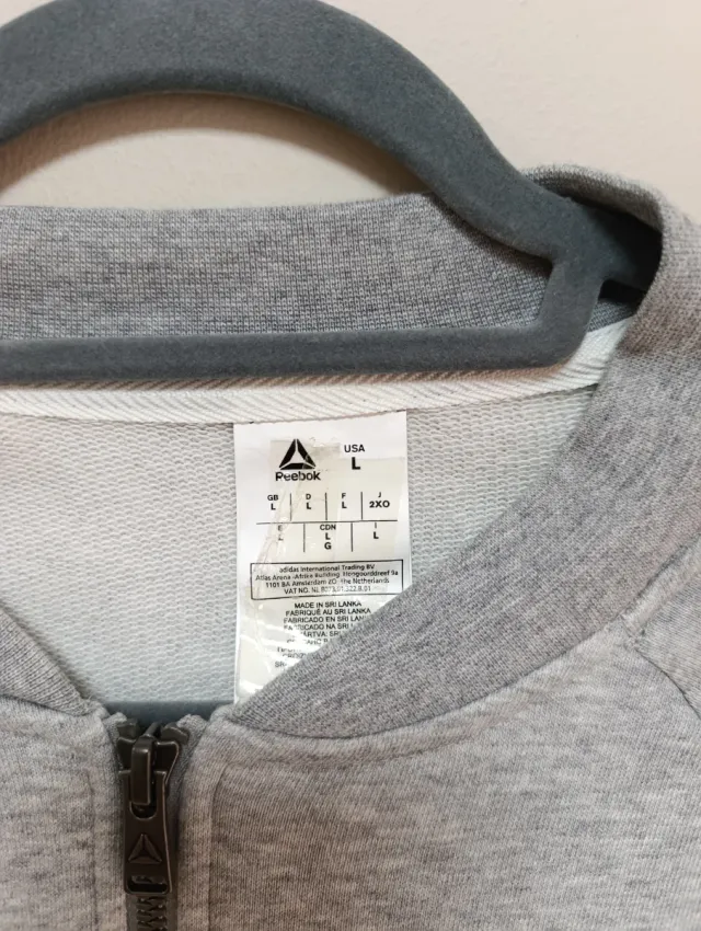 Chaqueta Reebok Gris Cremallera