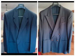 Chaquetas de vestir traje de hombre azul/gris*2x30