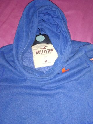 SUDADERA HOLLISTER Azul Naranja Talla XL