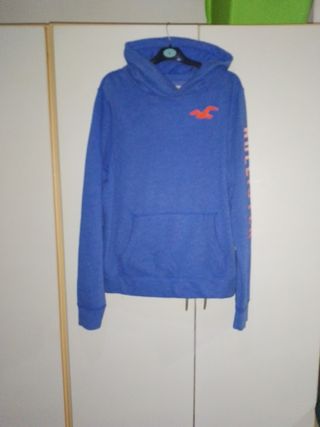 SUDADERA HOLLISTER Azul Naranja Talla XL