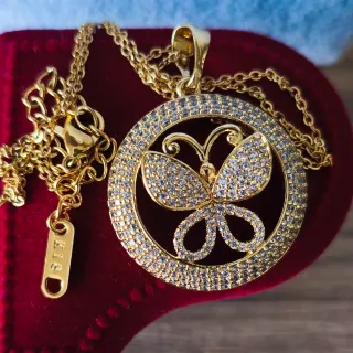 Cadena Oro Laminado 18k Dije Mariposa