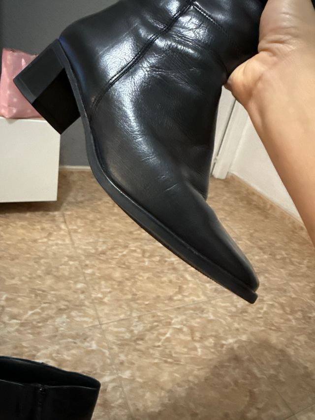 Botas de cuero negras talla 38