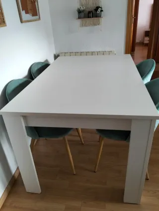 Mesa comedor extensible 140-190 blanca