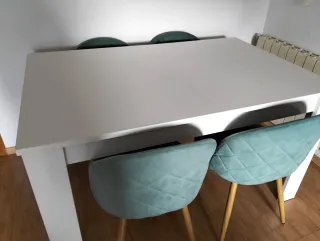 Mesa comedor extensible 140-190 blanca