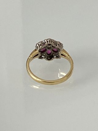 Anillo Oro 18k Rubíes y Diamantes