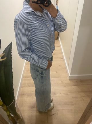 Camisa Tommy Hilfiger Rayas Azul y Blanca niño M