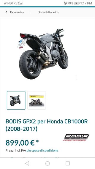 Scarico BODIS GPX2 Honda CB1000R (2008-2017)