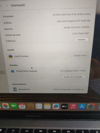 MacBook Air 2019 i5/16/512