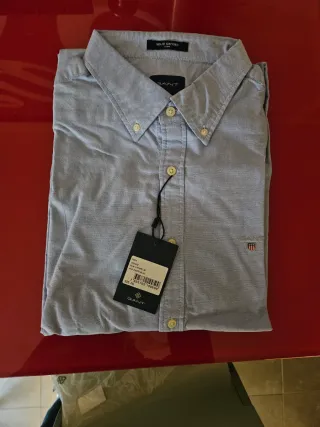Camisa Gant Oxford Azul Talla XXL Fit.