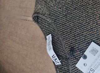 Conjunto top y falda ZARA punto metalizado navidad