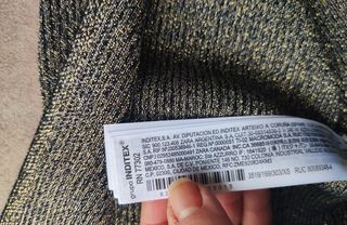 Conjunto top y falda ZARA punto metalizado navidad