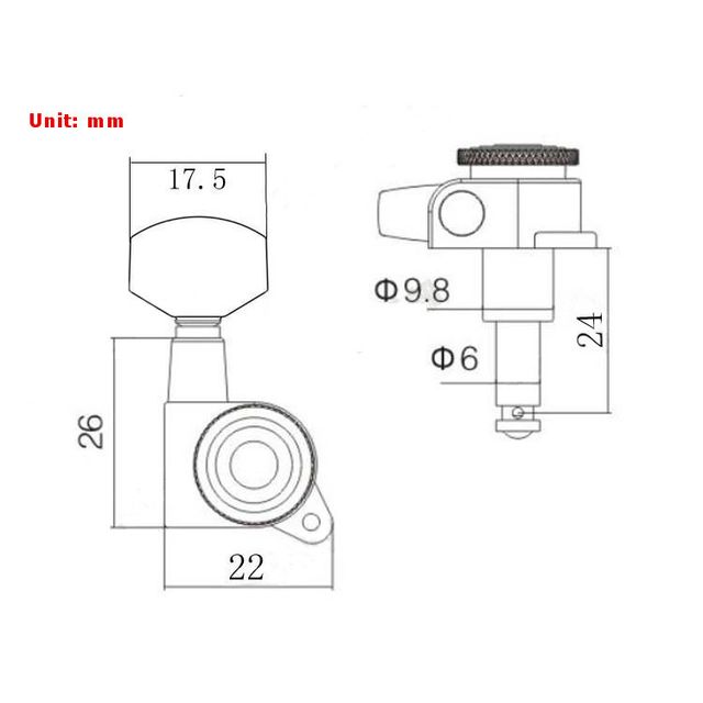 Novas Teclas de Guitarra com Bloqueio Preto 3R3L