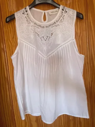 Blusa Indi & Cold Blanca Talla 34 Nueva