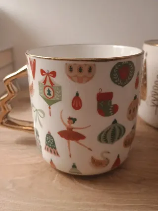 Lotto 3 tazze colazione natalizie porcellana