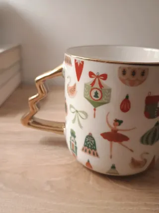 Lotto 3 tazze colazione natalizie porcellana