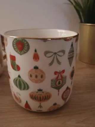 Lotto 3 tazze colazione natalizie porcellana